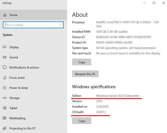 微软最新Windows server 2022正在研发